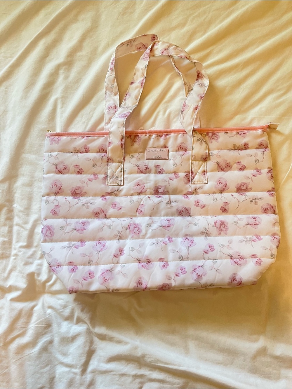 NWOT LE LoveShackFancy x Target Yoobi Ribbon Rosa, Sterling Dusk Tote Bag